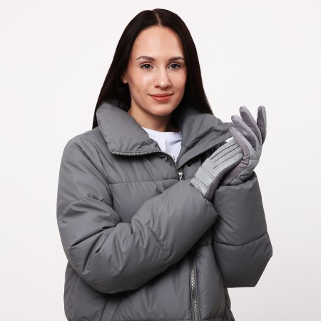 Gloves are female, dimensionless, with insulation, purple/silver color-3