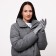Gloves are female, dimensionless, with insulation, purple/silver color
