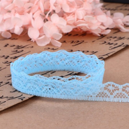 Capricon lace, 15 mm × 10 ± 1 m, blue color No. 19-2