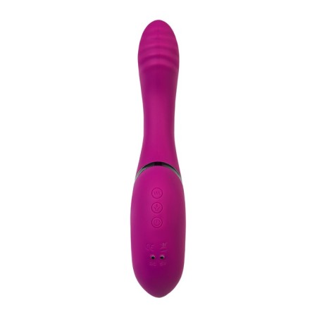 Turnoven vibrator with vacuum stimulation Jos Spinser, 23 cm, silicone, purple color-1