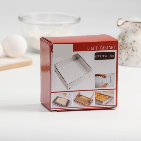 The form is sliding for baking cupcakes with size adjustment, 9.5-16 cm, chrome color-5