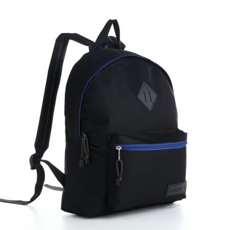 Youth backpack with lightning, rise, outer pocket, black/blue color
