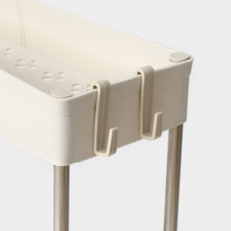 2-tier eve on wheels, 40 × 13 × 31 cm, white color-3