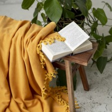 Sammy blanket, size 150x200 cm, mustard color