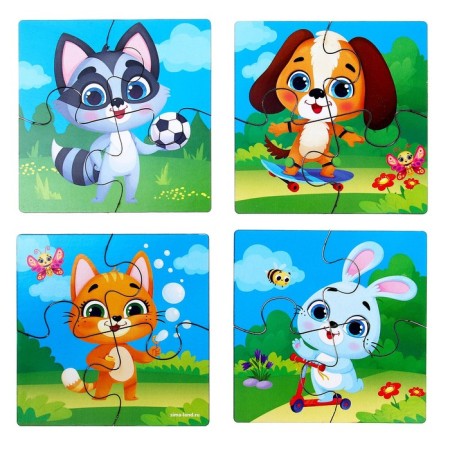 Puzzle 4 in 1, 10x10 cm-1