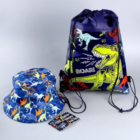 Children's set "Dinosaur" (panama+ bag for shoes), rr. 52-54 cm-1