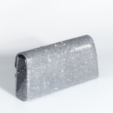 Magneta bag, long chain, silver color-1