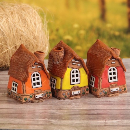 Aroma lace house "Fun", small, 9 cm, handmade, mix-4