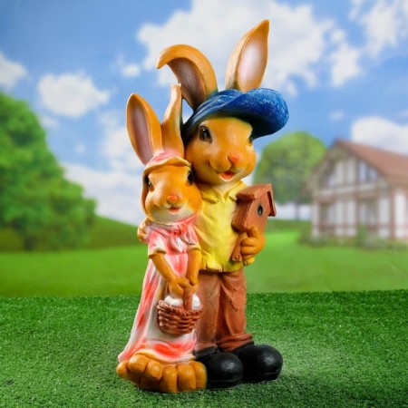 Garden figure "Bunnies" 11x23x48cm-3