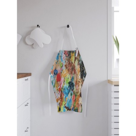 Apron kitchen with a photo print "Chaotic color", adjustable, size OS-1