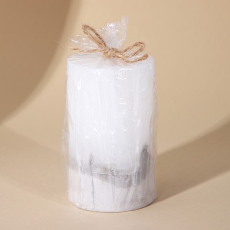 Interior candle white with concrete, 10 x 6 cm-1