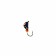 Mormyshka Osa is black, red eye + beads, weight 1 g