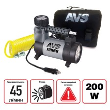 Car compressor AVS KS450L, 45 l/min, 10 atm, metal, with a lantern