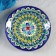 Plate of the Rishtan ceramics "Flowers", blue, flat, 15 cm