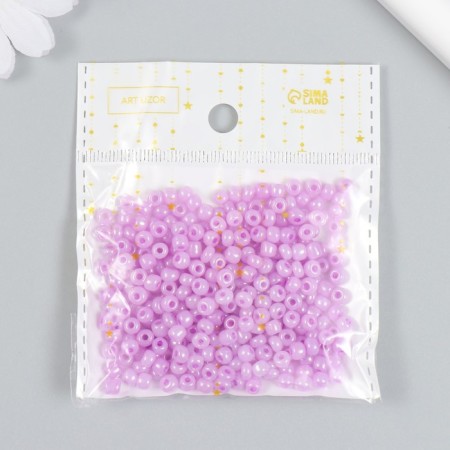 Glass beads 6/0 "Color middle. Lilac" 30 g-5