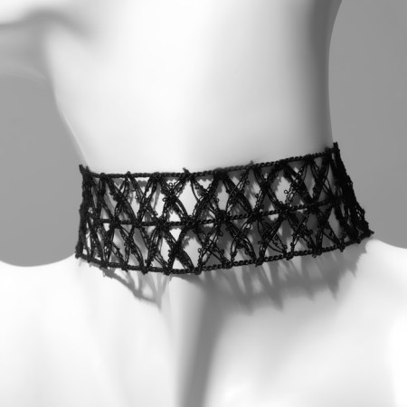Choker "mistress", black color, 33 cm