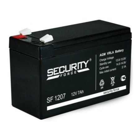 The rechargeable battery Security Force SF 1207, 12 V, 7 A/h