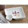 Ceramic dish with a teenerian “Wine”, 18.6 x 17.5 x 4 cm, white color