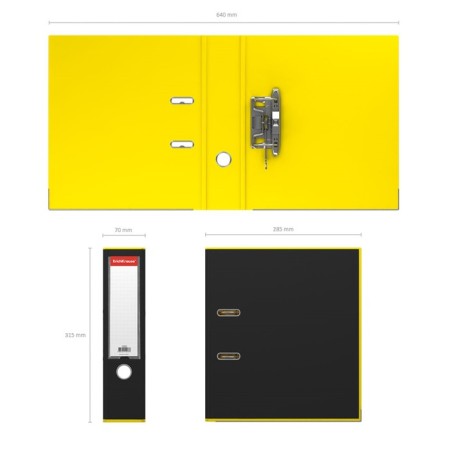 A4, 70 mm, Erichkrause "Accent" folder, with arched mechanism, yellow-3