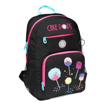 School backpack, 40 x 25 x 13 cm, Grizzly, ergonomic back, laptop department, black-1