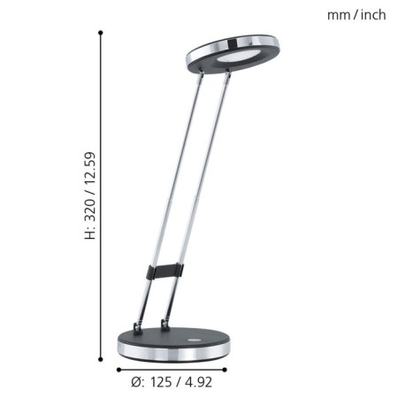 GEXO table lamp 2.5W LED chrome 12.5x12.5x32cm-2