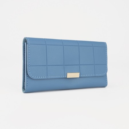 Women's wallet on the button, blue color