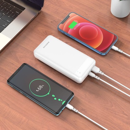 External battery Borofone BJ19A, Li-Pol, 20,000 mAh, PD20W+Qc3.0, USB/Type-C 3 A, White-2