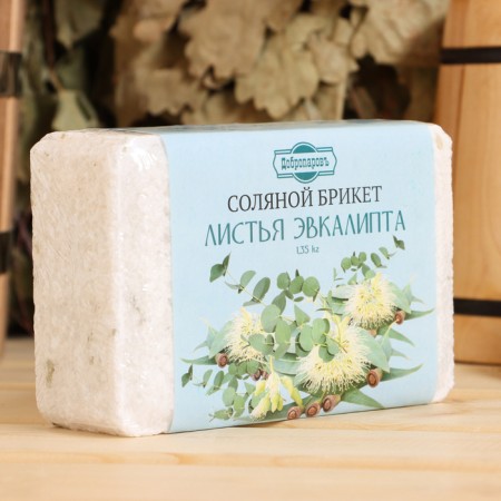 Salt briquette "Eucalyptus leaves", 1.35 kg "Dobroparov"-1