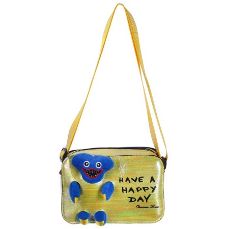 Belch Bag with lightning, 6x11x13 cm, adjustable belt, yellow mix-1