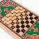 Zeleny pattern backgammon, wooden board 50 x 50 cm, with a field for playing checkers