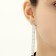 Set 2 objects: earrings, necklace "ice" path, white color in silver, 50 cm