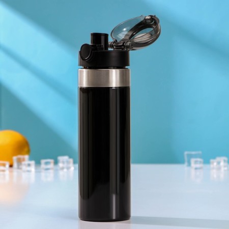 The bottle "Strictness", 600 ml, 6.8 × 8.3 × 24.3 cm, tritan, black color-1