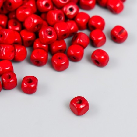Beads for creativity tree "Cube" D-0.5 cm, set of 20 g red