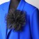 Tekstil “Flower” brooch voluminous, weightless, black color