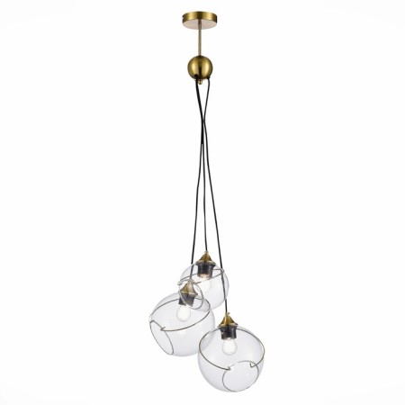 Suspended EVOLUCE lamp. Sle103113-03. Satturo. 3x60 watts, E27, 30x30x120 cm, golden color
