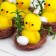 Easter souvenir "chicken with a rose and testicle in a nest with a flower" set 6 pcs 3x4x4 cm