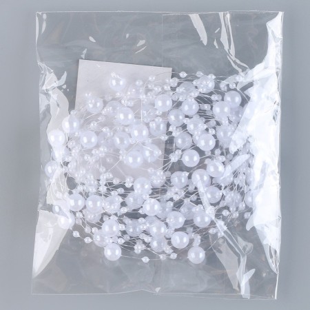 Field for decor with beads, length - 4.8 m, white color-3