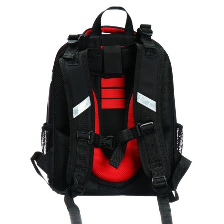School backpack 38 x 30 x 16 cm, ergonomic back, stavia "race", black-4
