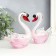 Souvenir glass "Swans in a pink strip with red beak" Set 2 pcs 13.5x6x16 cm