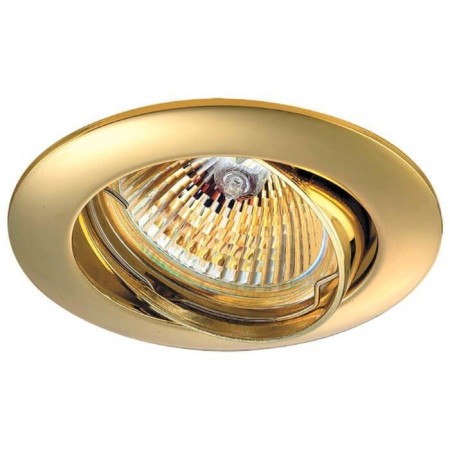 Built -in lamp Novotech, 50 W, GX5.3, 12 V, 75x75 mm, d = 75 mm, color gold