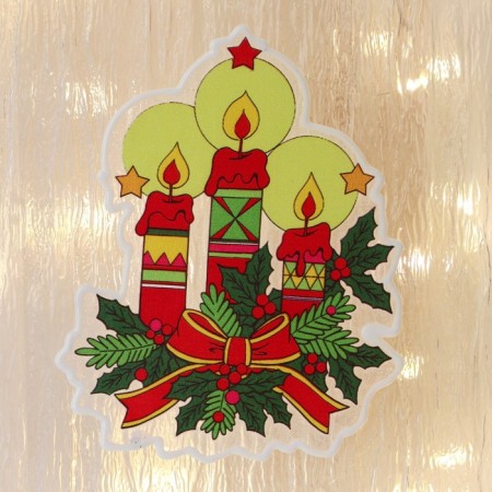 Glass sticker "Christmas candles" 10x13 cm