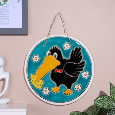 Panel "Raven", 19.5 cm, Mayolik