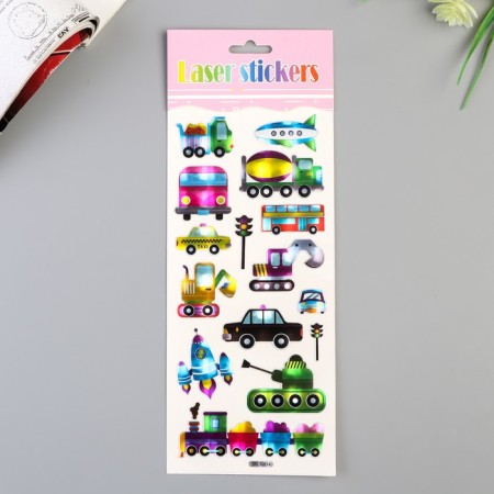 Sticker plastic holography "Transport" MIX 29x11 cm-4