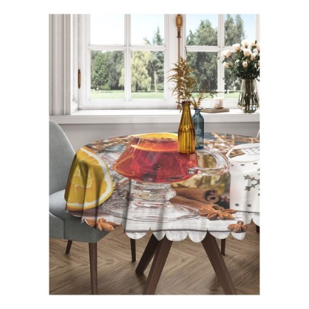 The tablecloth “warm up”, round, Saten, d = 150 cm on the table