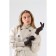 Gloves are female, dimensionless, without insulation, brown color
