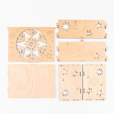 Casket "Snowflake" Natural 13x17x8 cm (set of 6 parts)-4