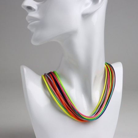 Textile cord, packing 100 pcs., 45 cm with an extension cm 5 cm, color mix-3