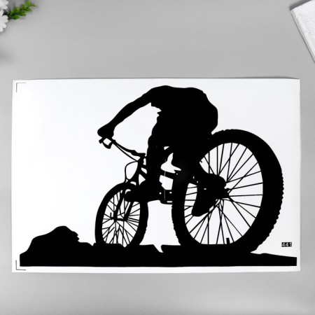 Sticker Plastic Interior Color "Cyclist Street Retraise" 40x57 cm-1