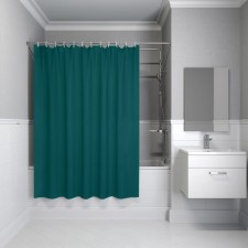 Curtain for the bathroom IDDIS P04PE18I11, PE, 200x180 cm, dark green
