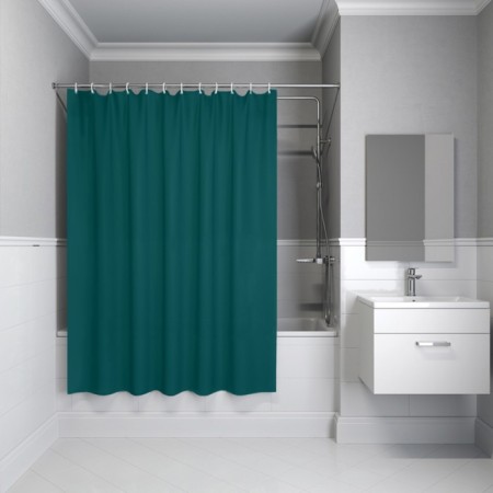 Curtain for the bathroom IDDIS P04PE18I11, PE, 200x180 cm, dark green